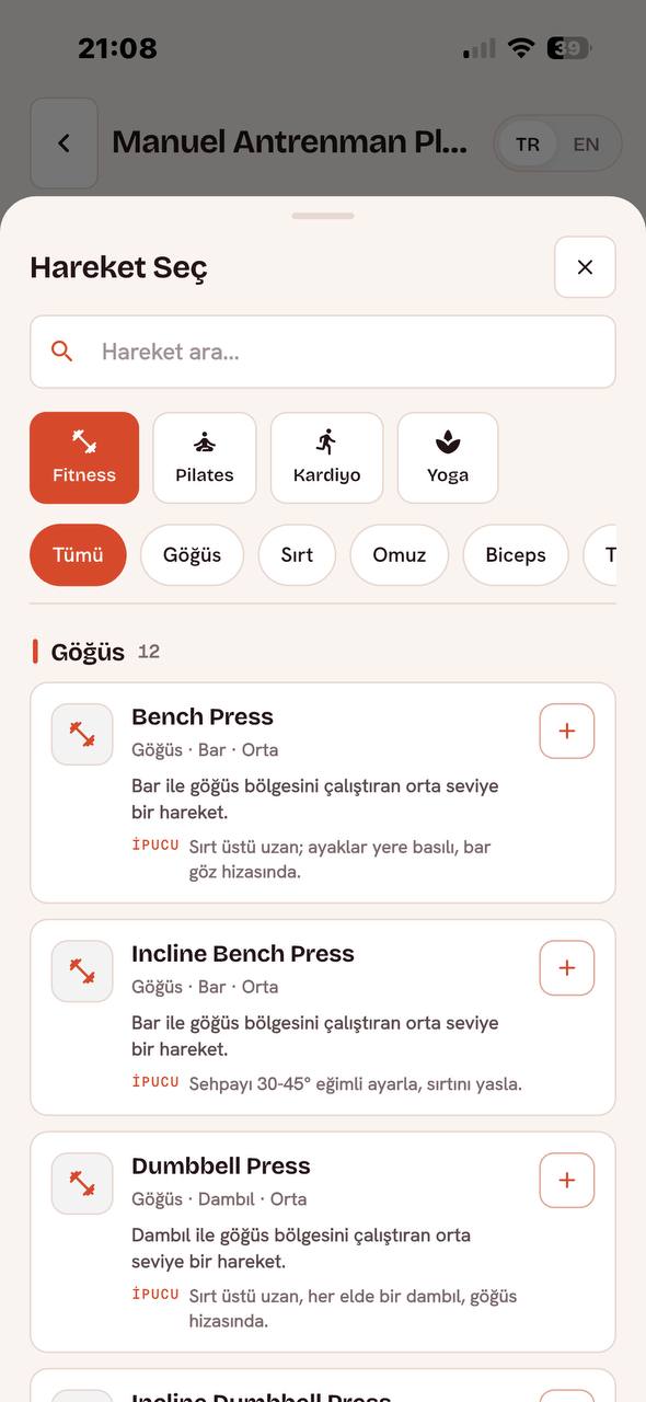 Splanchr Egzersiz kütüphanesi screenshot